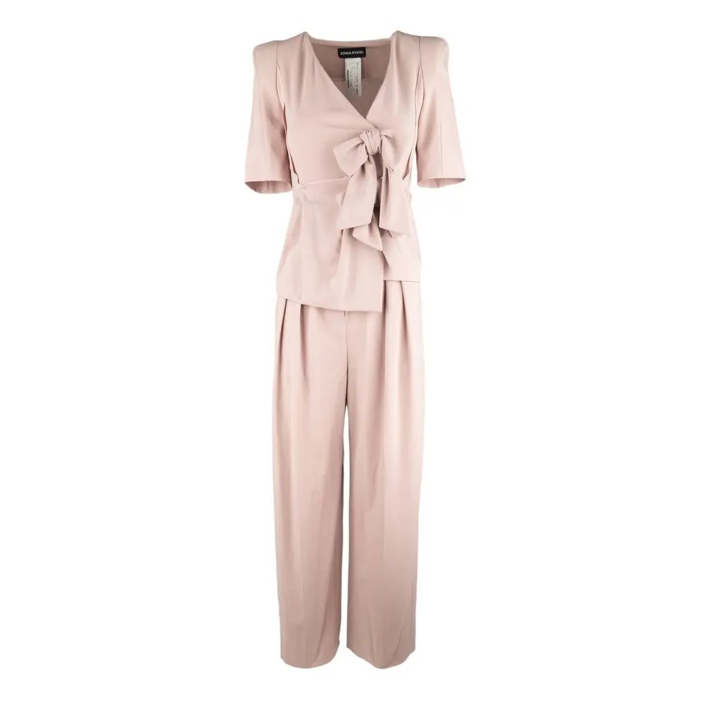 Sonia Rykiel Jumpsuit with Bows - '10s Red Good - Front View