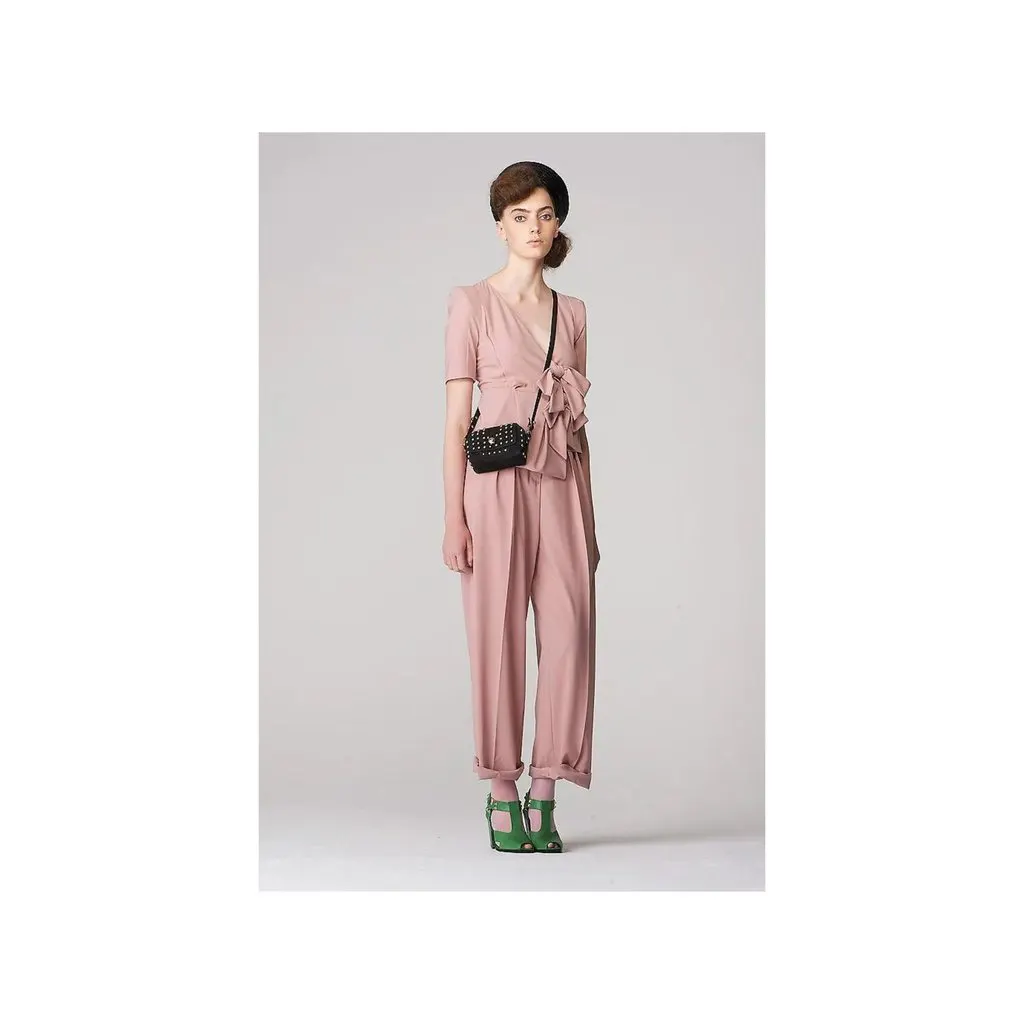 Sonia Rykiel Jumpsuit with Bows - '10s Red Good - Back View