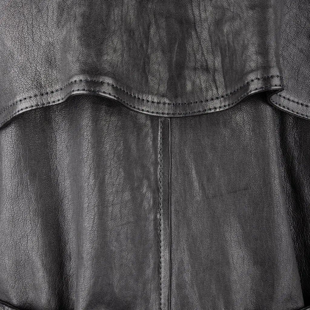 Burberry Lambskin Leather Trench Coat - '00s Black Leather Good - Box View