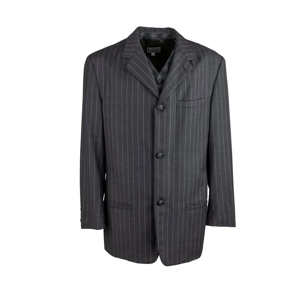 Gianni Versace Versus Suit with Vest - '90s Black Wool Good - Back View