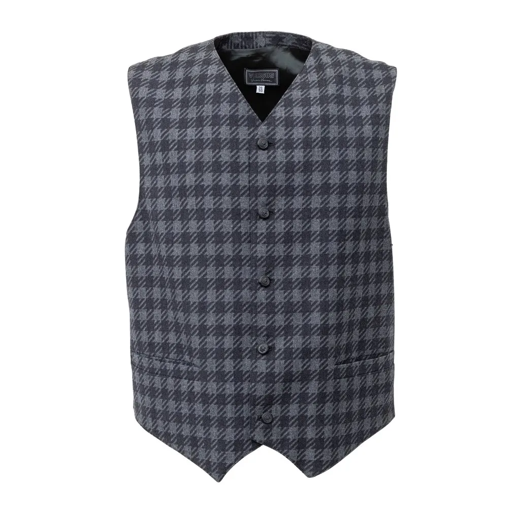 Gianni Versace Versus Suit with Vest - '90s Black Wool Good - Model View