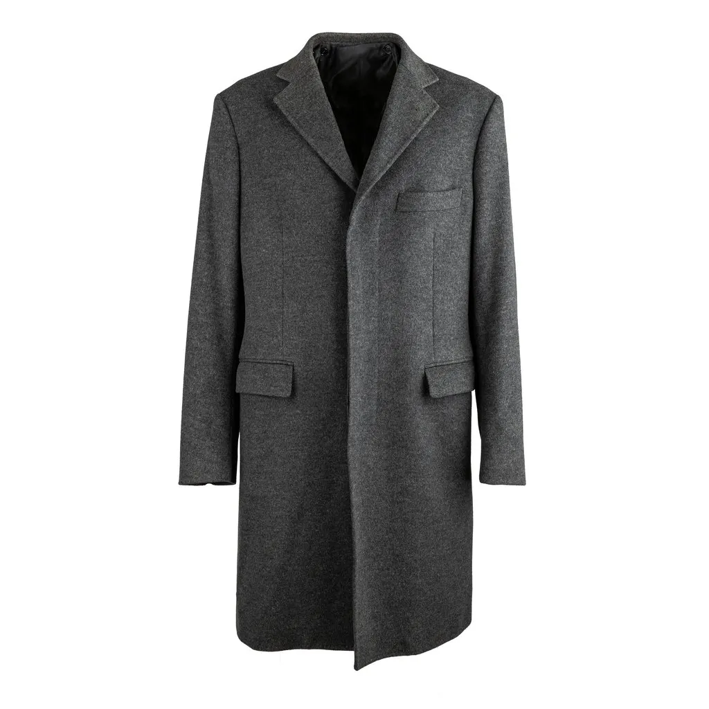 Aspesi Long Coat - '00s Grey Wool Good - Front View