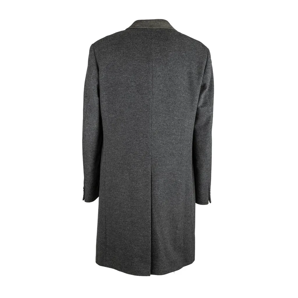 Aspesi Long Coat - '00s Grey Wool Good - Back View