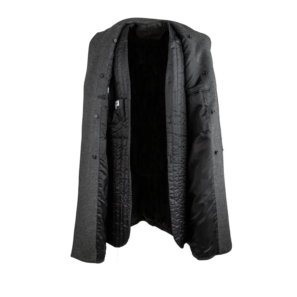 Aspesi Long Coat - '00s Grey Wool Good - Inside View