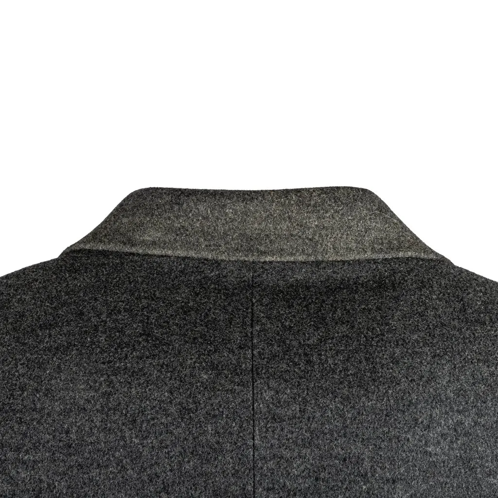 Aspesi Long Coat - '00s Grey Wool Good - Model View