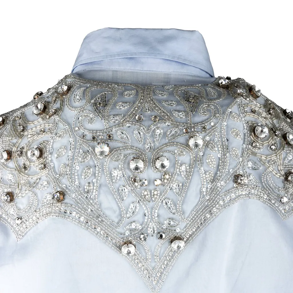 Roberto Cavalli Crystal Embellished Shirt - '00s Red Cotton Good - Box View