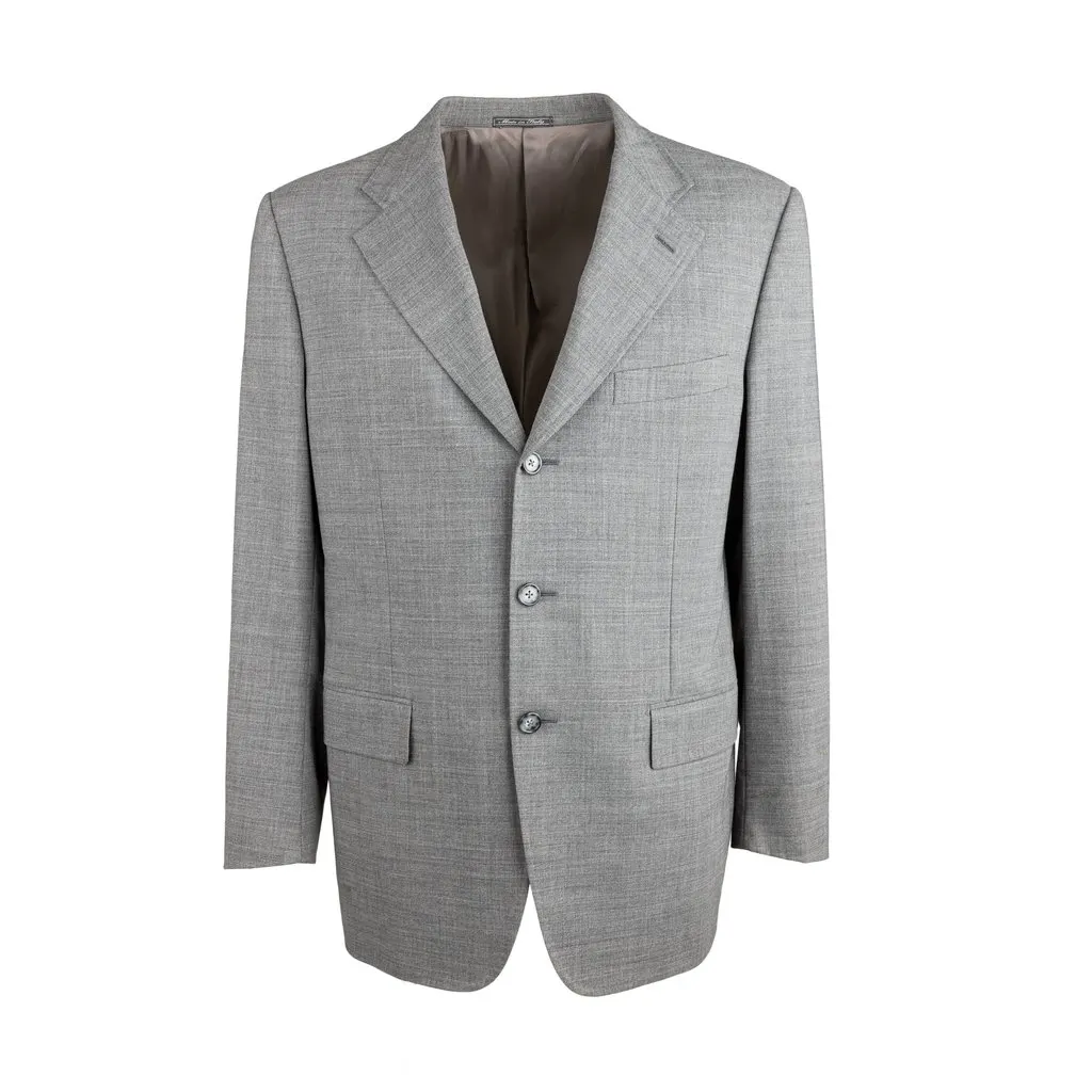Corneliani Wool Blazer - '00s Grey Wool Good - Front View