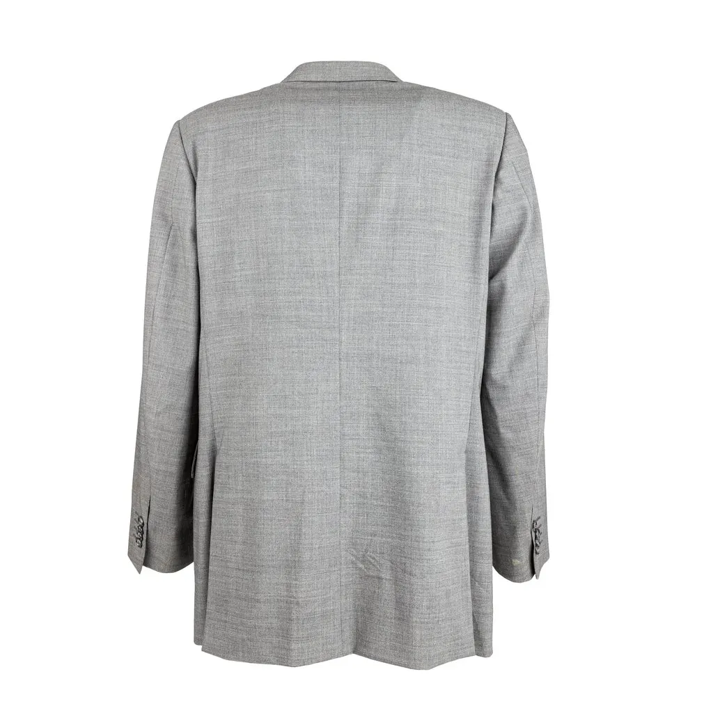 Corneliani Wool Blazer - '00s Grey Wool Good - Back View