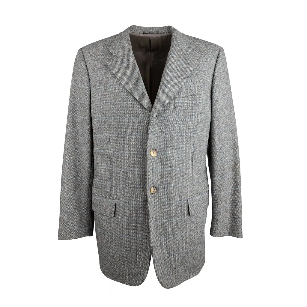 Corneliani Checkered Blazer - '00s Red Wool Good - Front View