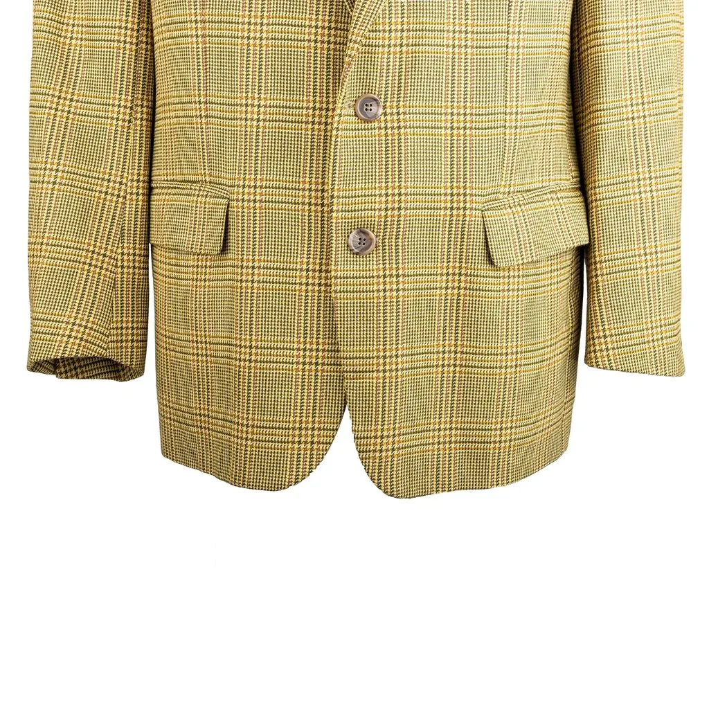 Krizia Checkered Blazer - '00s Red Wool Good - Model View
