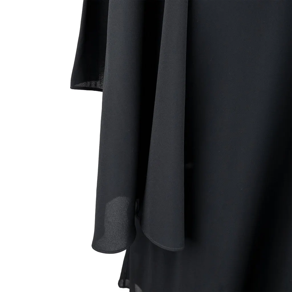 Unsigned Chiffon Dress Set - '10s Black Good - Inside View