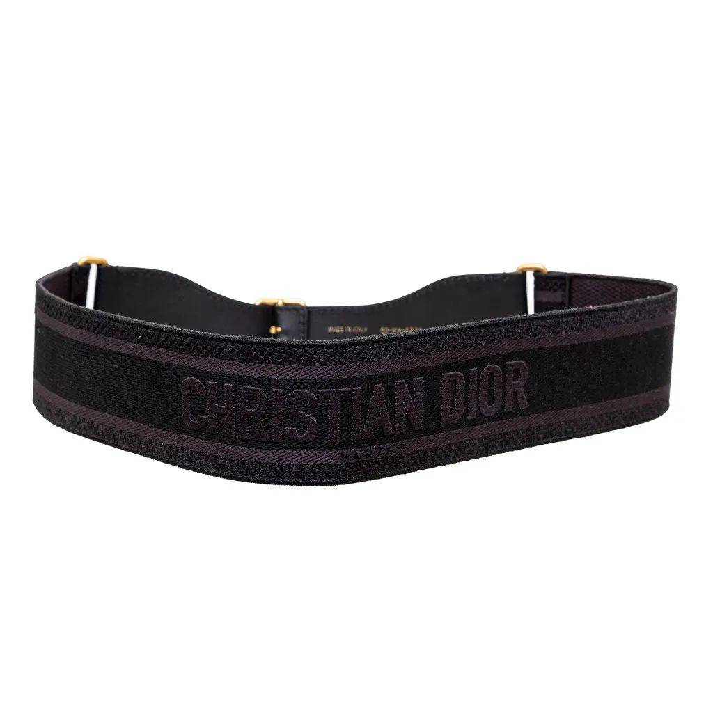 Dior Wide Canvas Belt - '20s Black Canvas Good - Back View