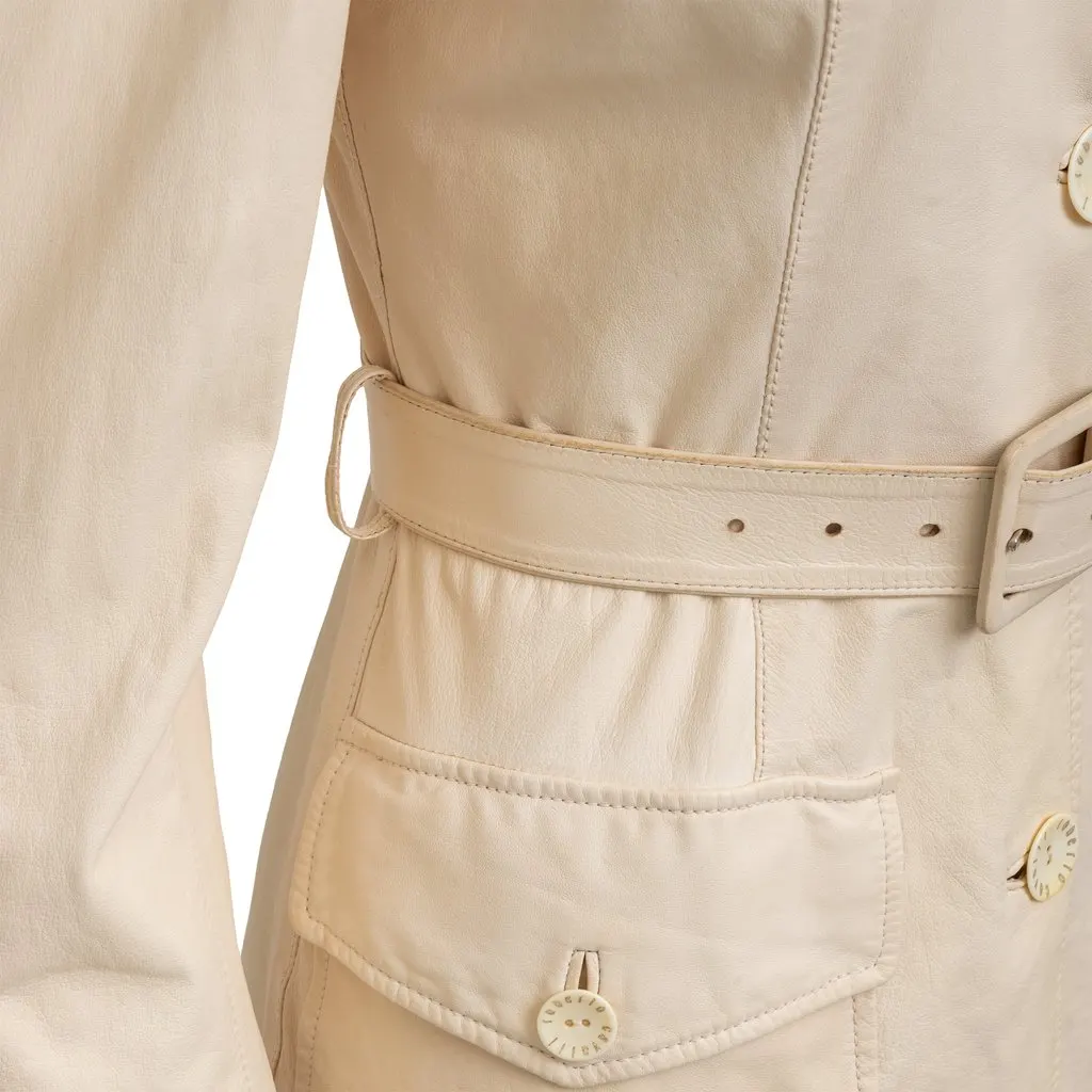 Roberto Cavalli Leather Jacket - '00s Beige Leather Good - Box View