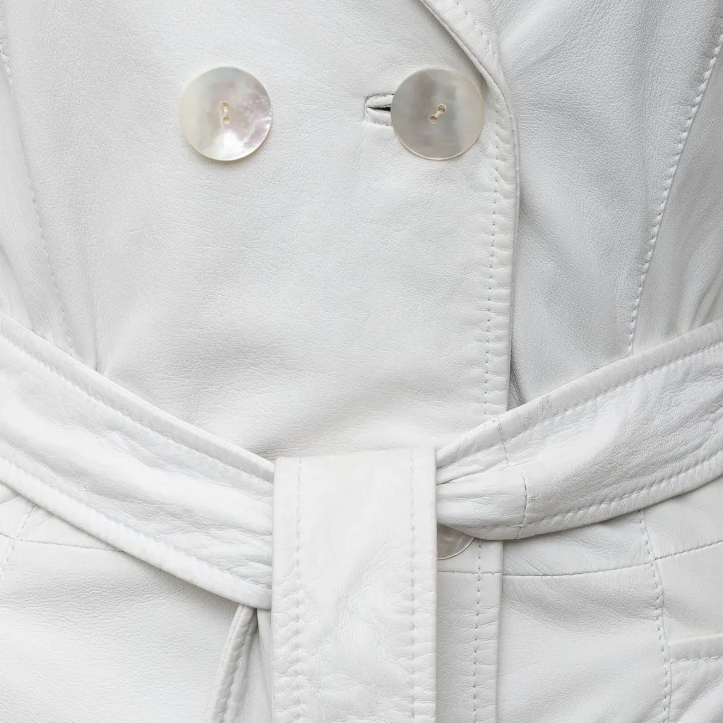 Roberto Cavalli Leather Jacket - '00s White Leather Good - Box View