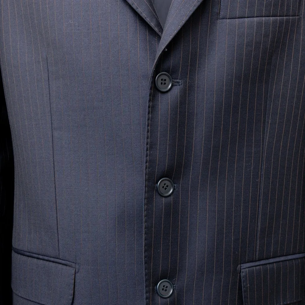 Unsigned Classic Pinstripe Suit - '00s Navy Wool Good - Box View