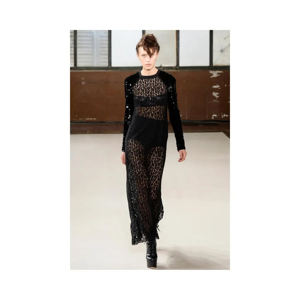 Giamba Giambattista Valli Sequin and Lace Dress - '10s Black Lace Good - Back View