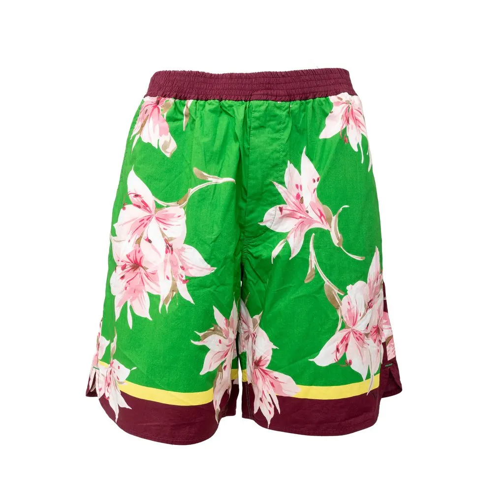 Valentino Floral Boxer Shorts - '20s Red Cotton Good - Front View