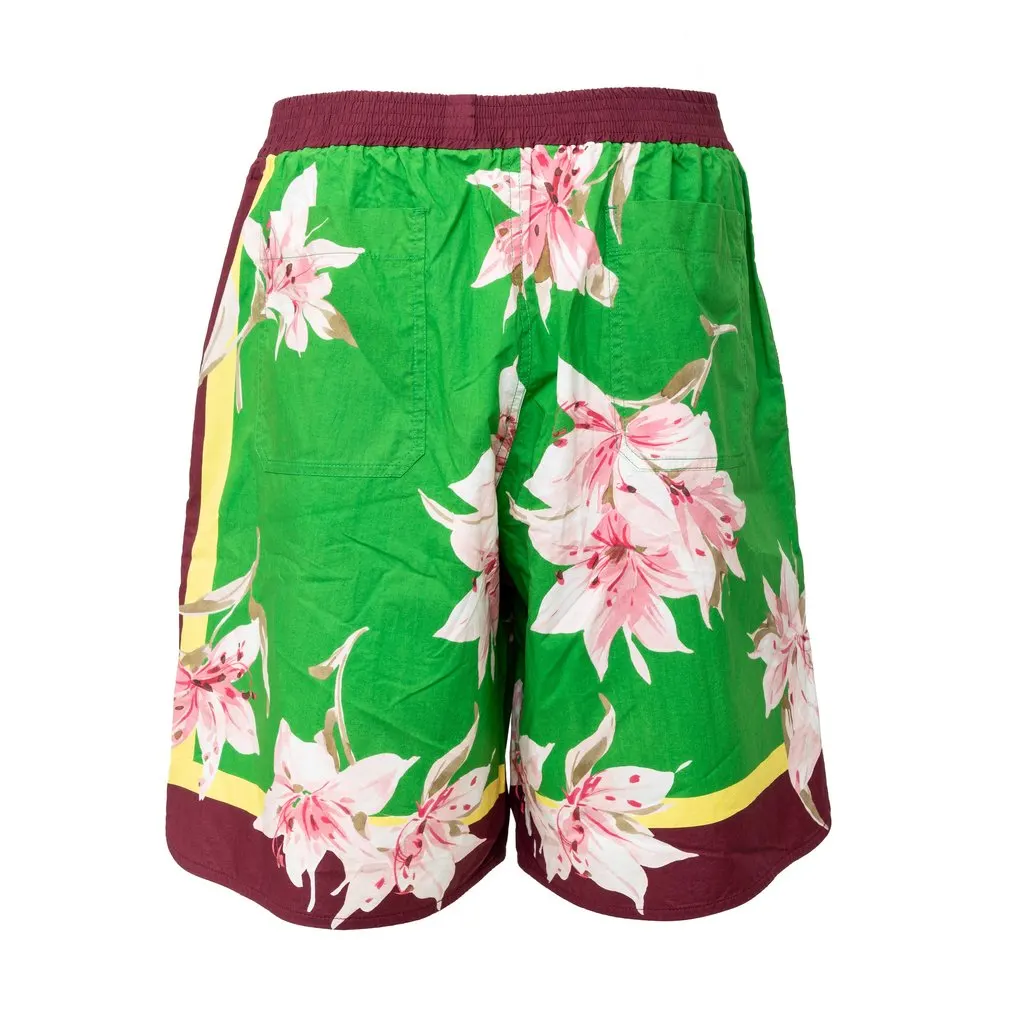 Valentino Floral Boxer Shorts - '20s Red Cotton Good - Back View