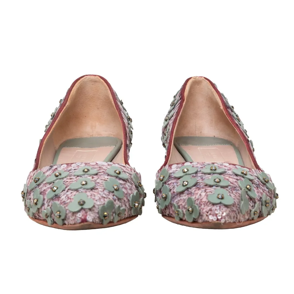 Loewe Flower Bead Embellished Pumps - '20s MultiColor Leather Good - Box View