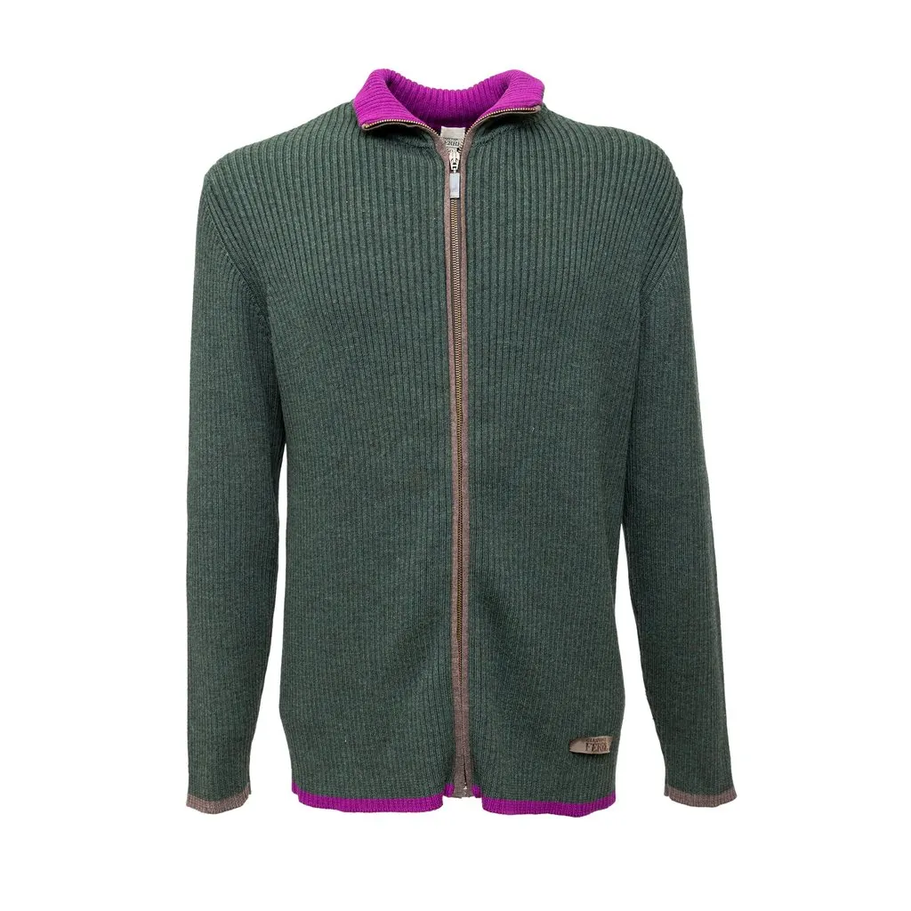 Gianfranco Ferré Zippered Knit Sweater - '90s Red Wool Good - Front View