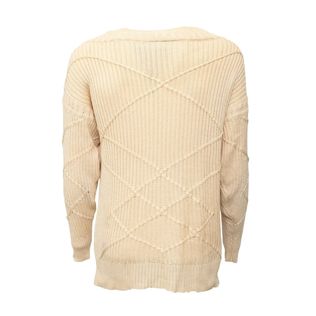 Unsigned Sweater - '90s Beige Silk Good - Back View