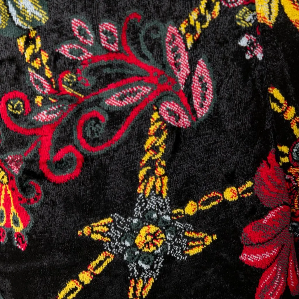 Versace Floral Baroque Velvet Trousers - '10s Black Velvet Good - Model View