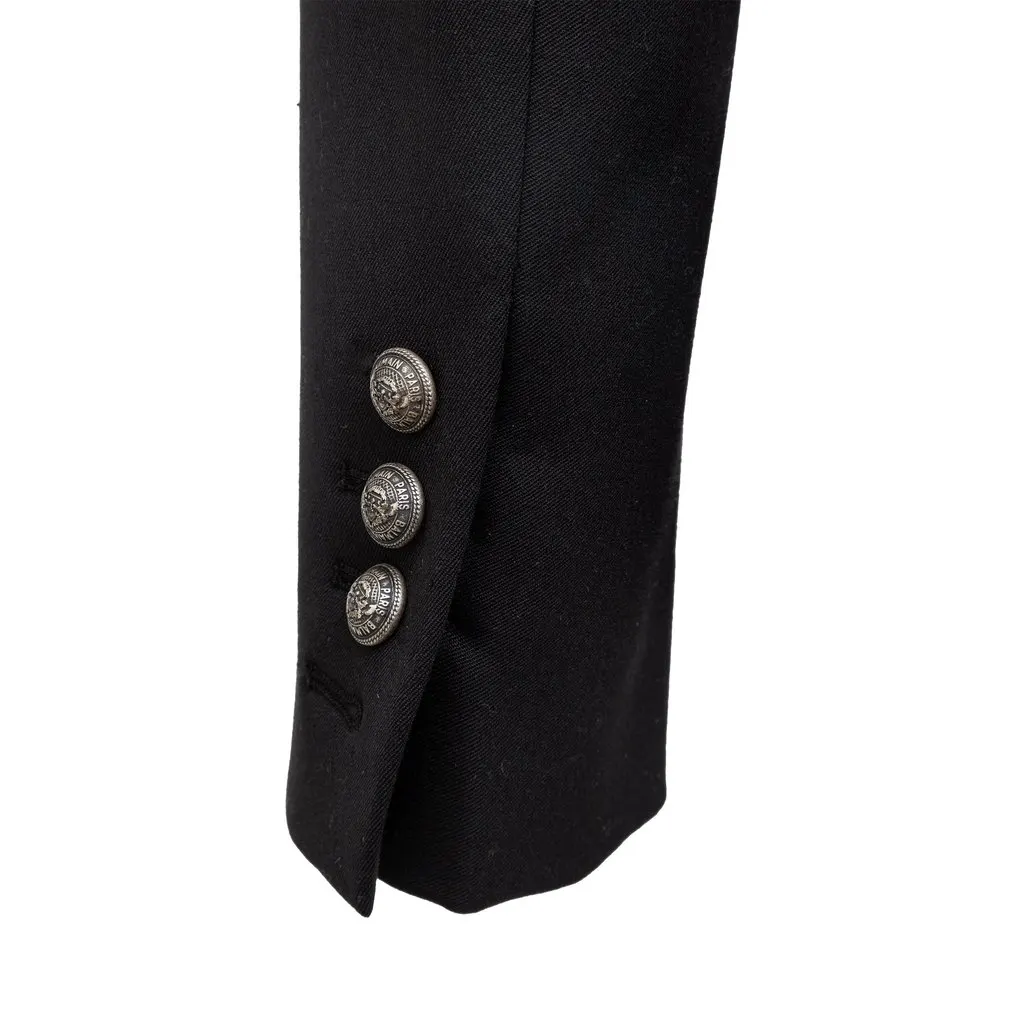Balmain Double Breasted Blazer - '20s Black Wool Good - Box View