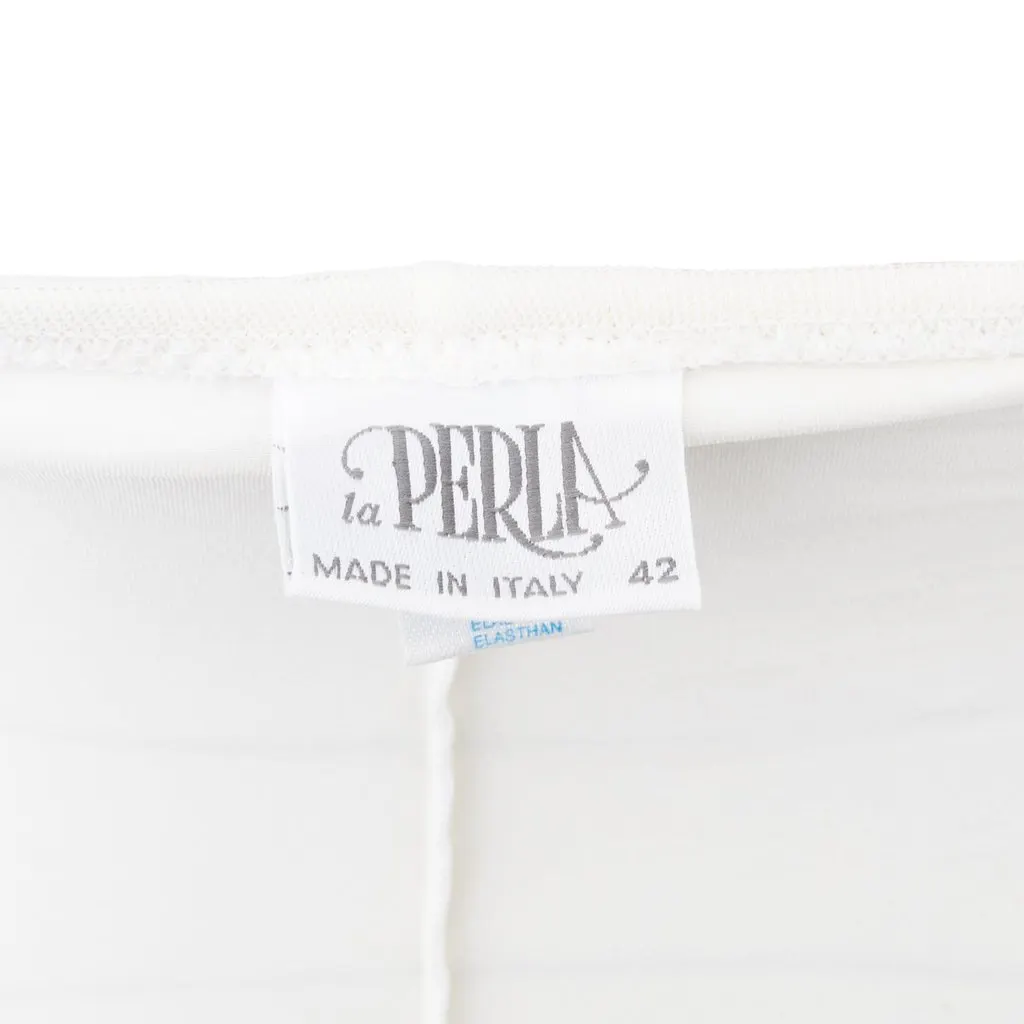 La Perla Ruched Dress with Beads - '00s White Polyamide Good - Model View