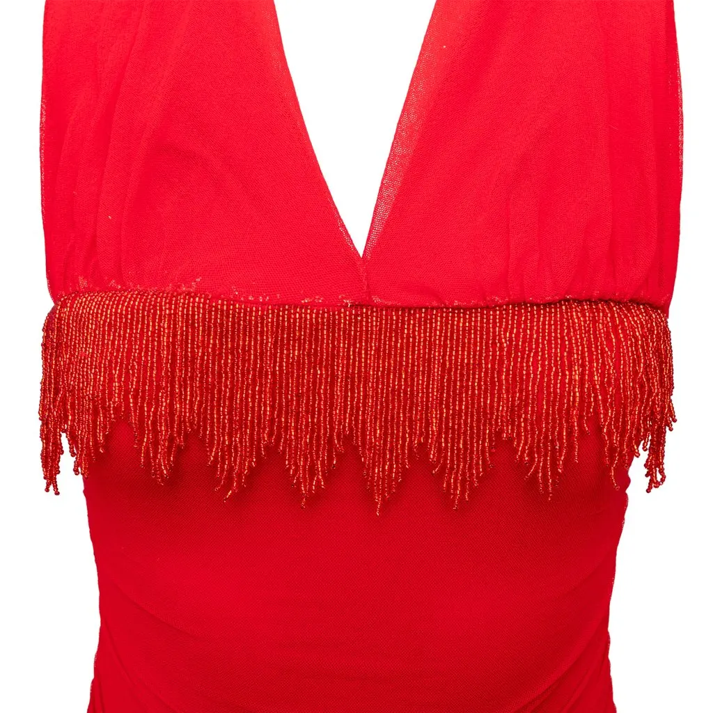 La Perla Ruched Dress with Beads - '00s MultiColor Polyamide Good - Inside View
