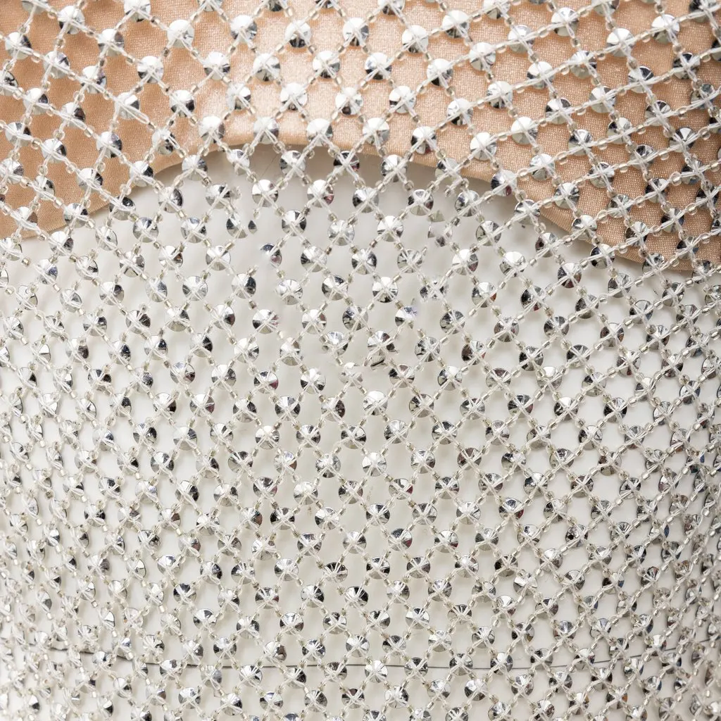 La Perla Crystal Mesh Halterneck Top - '00s Red Good - Model View