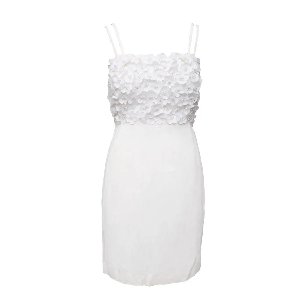La Perla Flower Embellished Dress - '00s White Good - Front View