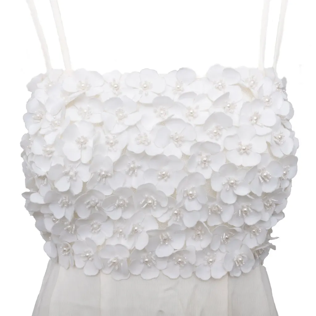 La Perla Flower Embellished Dress - '00s White Good - Inside View