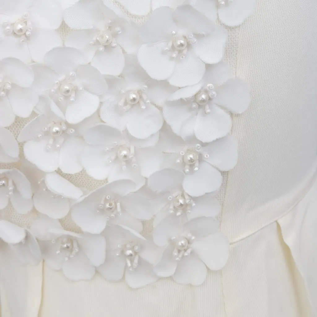La Perla Flower Embellished Dress - '00s White Good - Model View
