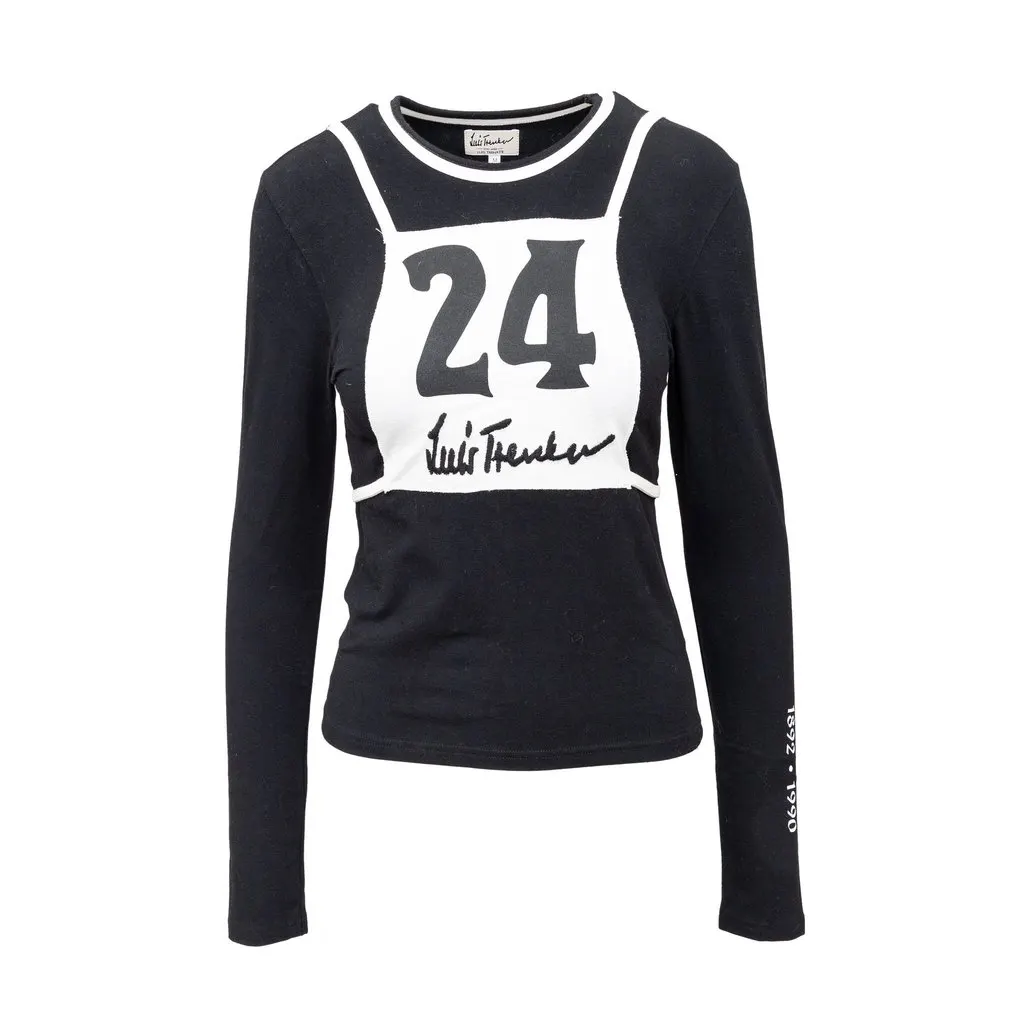 Unsigned Luis Trenker Long Sleeve T-shirt - '10s Black Cotton Good - Front View