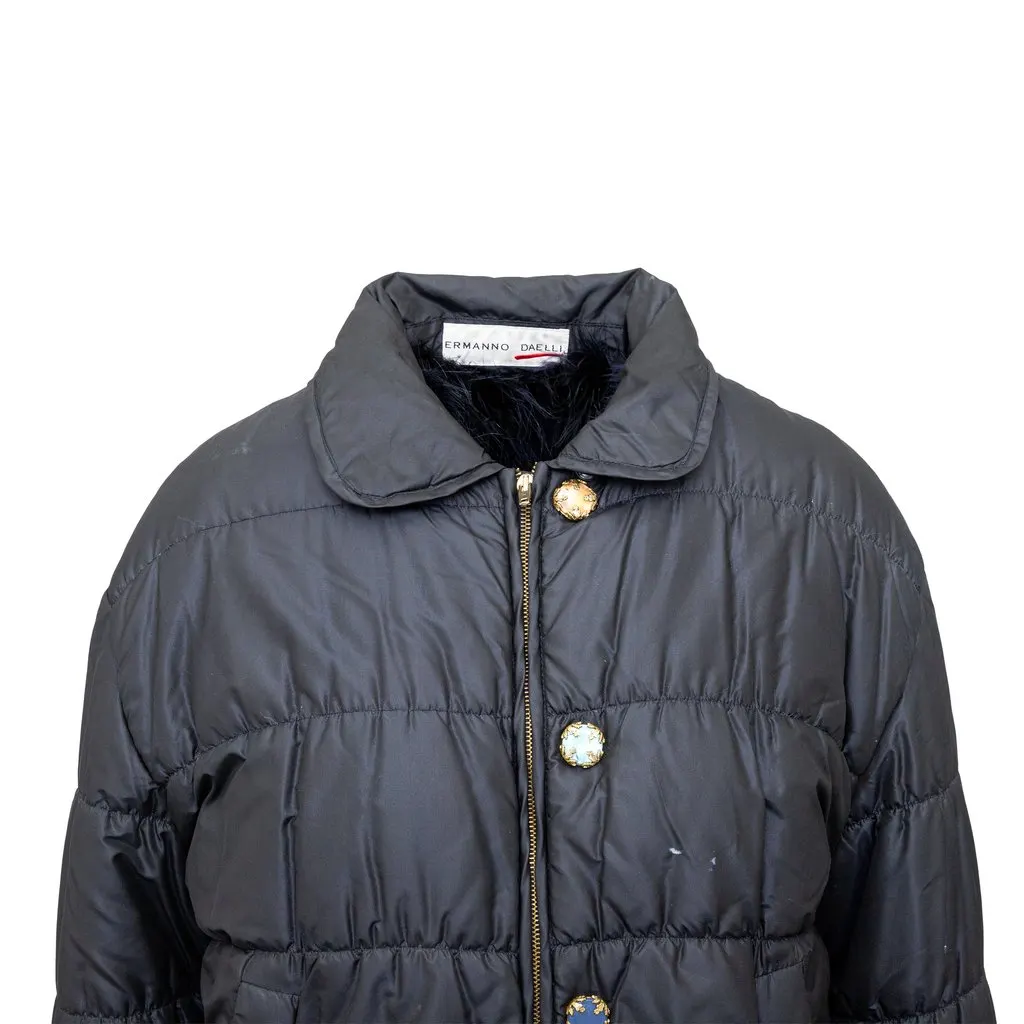 Unsigned Ermanno Daelli Silk Down Jacket - '00s Red Silk Good - Inside View