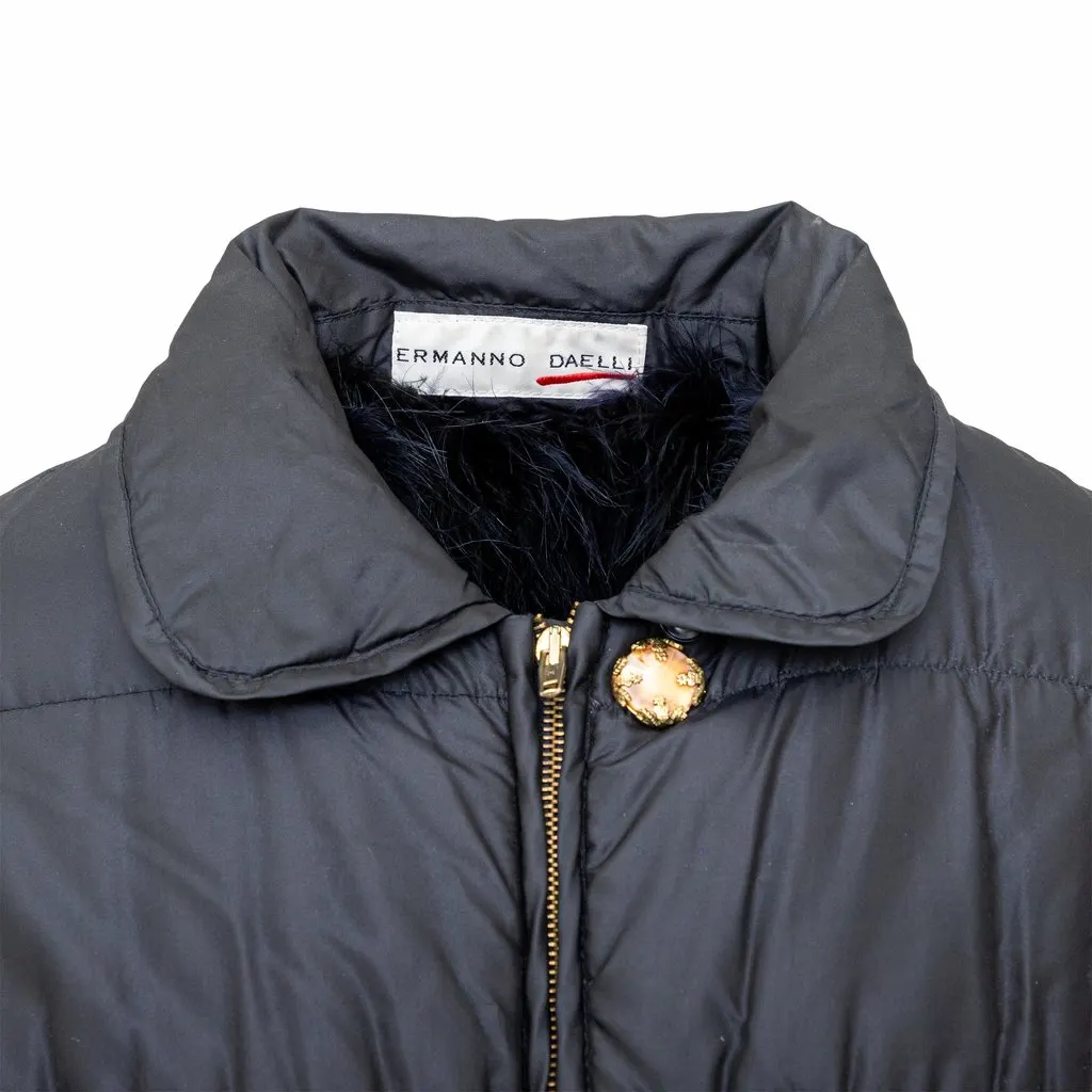 Unsigned Ermanno Daelli Silk Down Jacket - '00s Red Silk Good - Model View