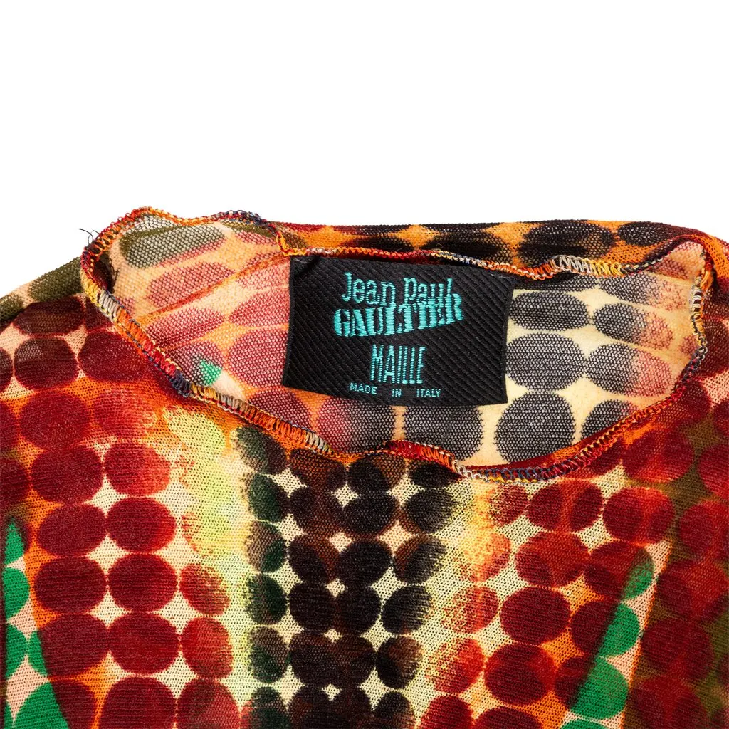 Jean Paul Gaultier Cyberdot Mesh Top - '90s MultiColor Good - Box View