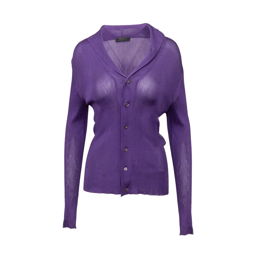 Prada Silk Ribbed Top - '10s Red Silk Good - Front View