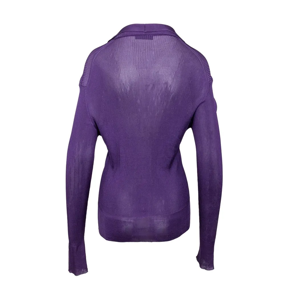 Prada Silk Ribbed Top - '10s Red Silk Good - Back View
