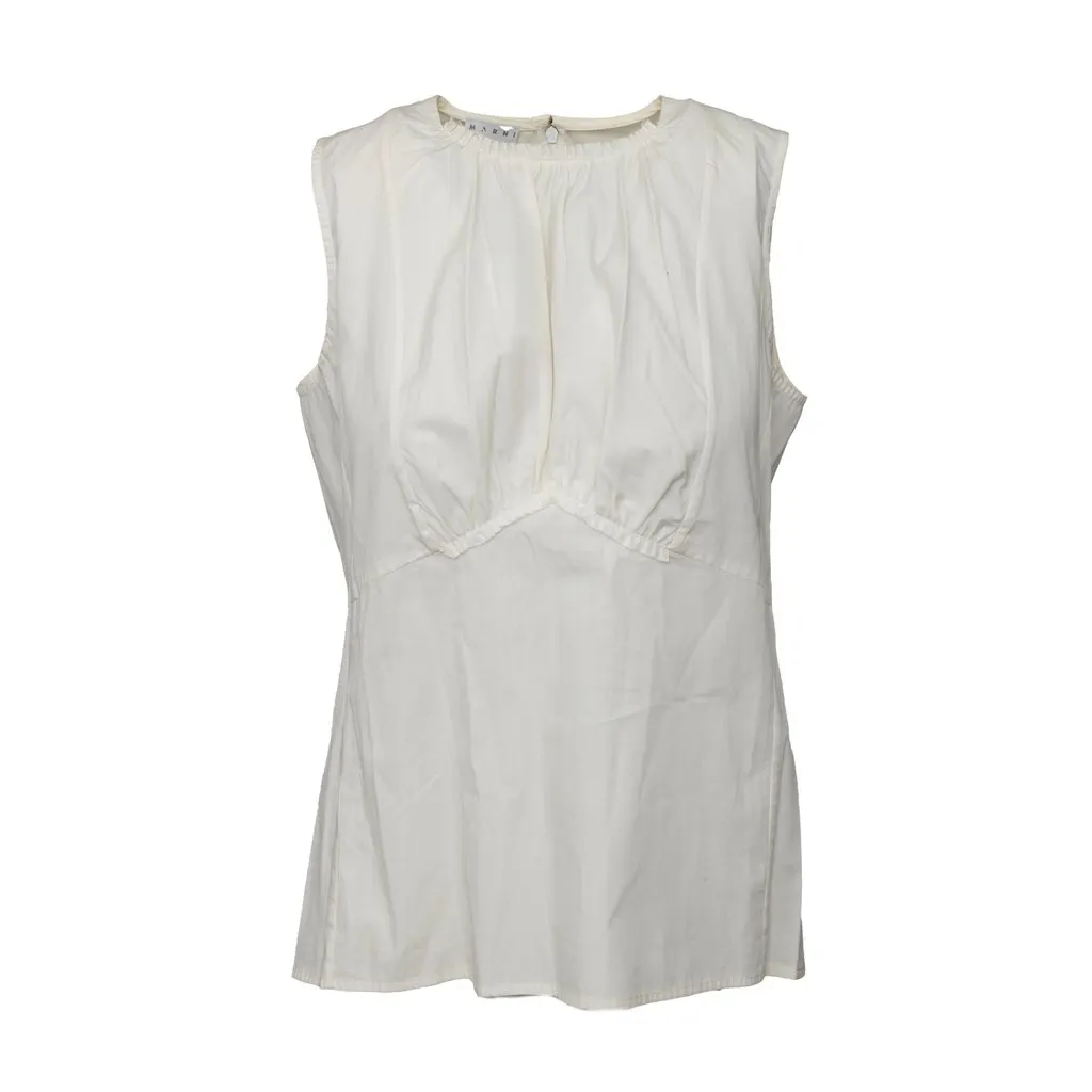 Marni Double Layer Top - '10s White Cotton Good - Inside View