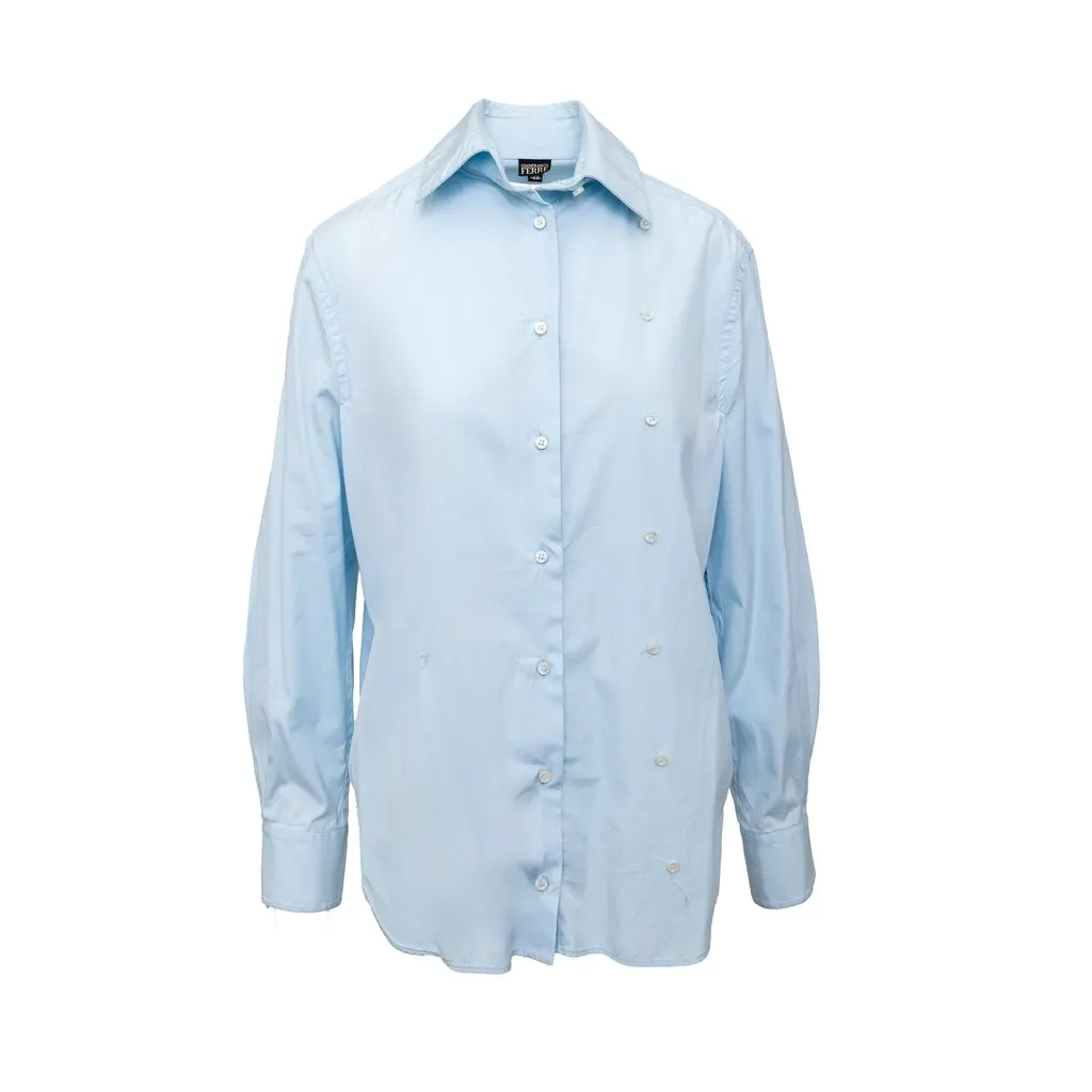 Gianfranco Ferré Double Button Shirt - '00s Red Cotton Good - Front View