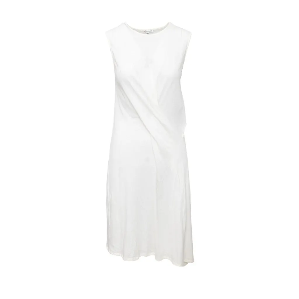 Ann Demeulemeester Cotton Dress - '00s White Cotton Good - Front View