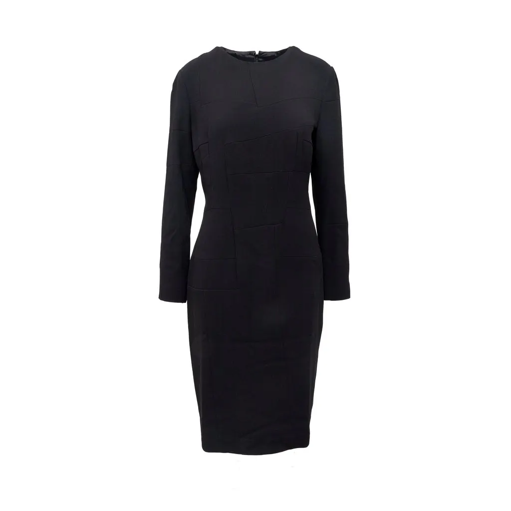 Jil Sander Sheath Dress - '10s Black Wool Good - Front View