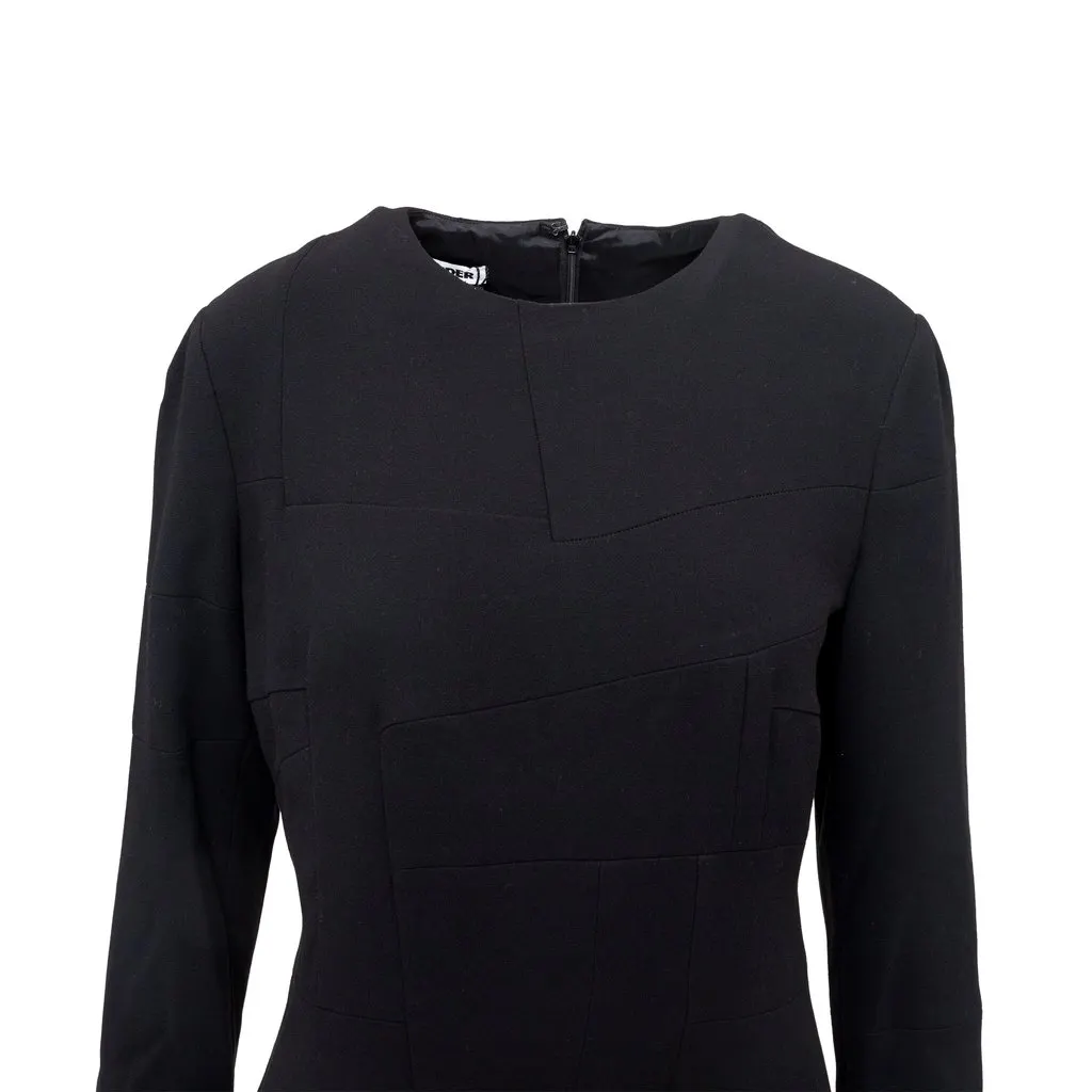 Jil Sander Sheath Dress - '10s Black Wool Good - Inside View