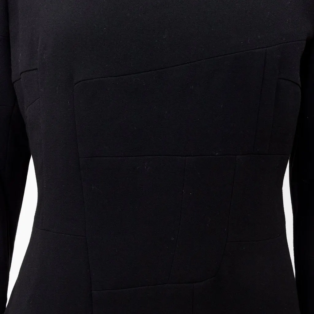 Jil Sander Sheath Dress - '10s Black Wool Good - Model View