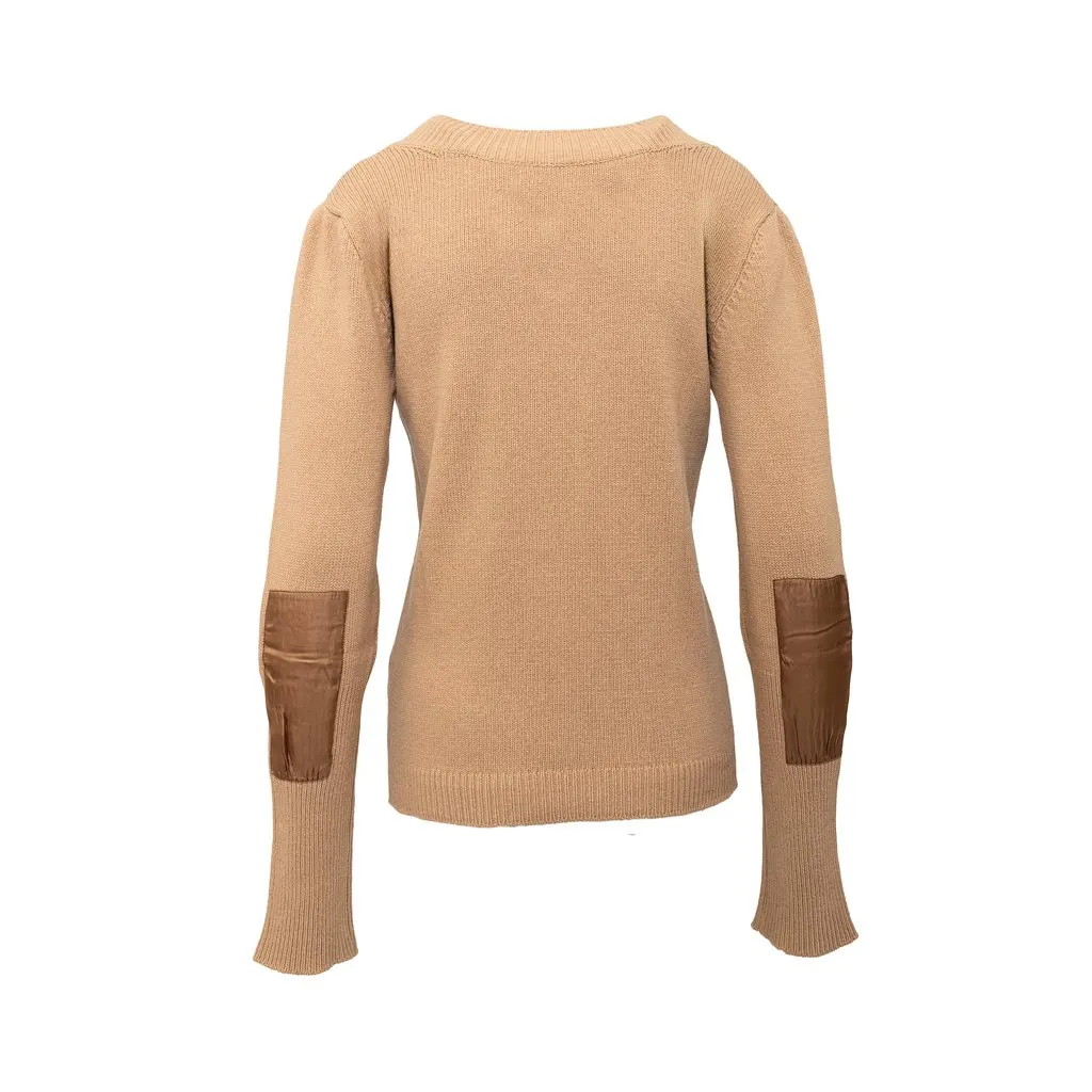 Helmut Lang Knitted Sweater - '90s Beige Wool Good - Back View