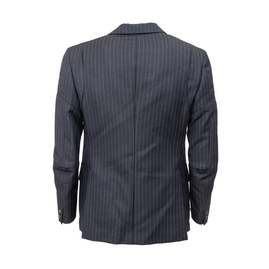 Comme des Garçons X Junya Watanabe Pinstripe Jacket - '00s MultiColor Wool Good - Back View