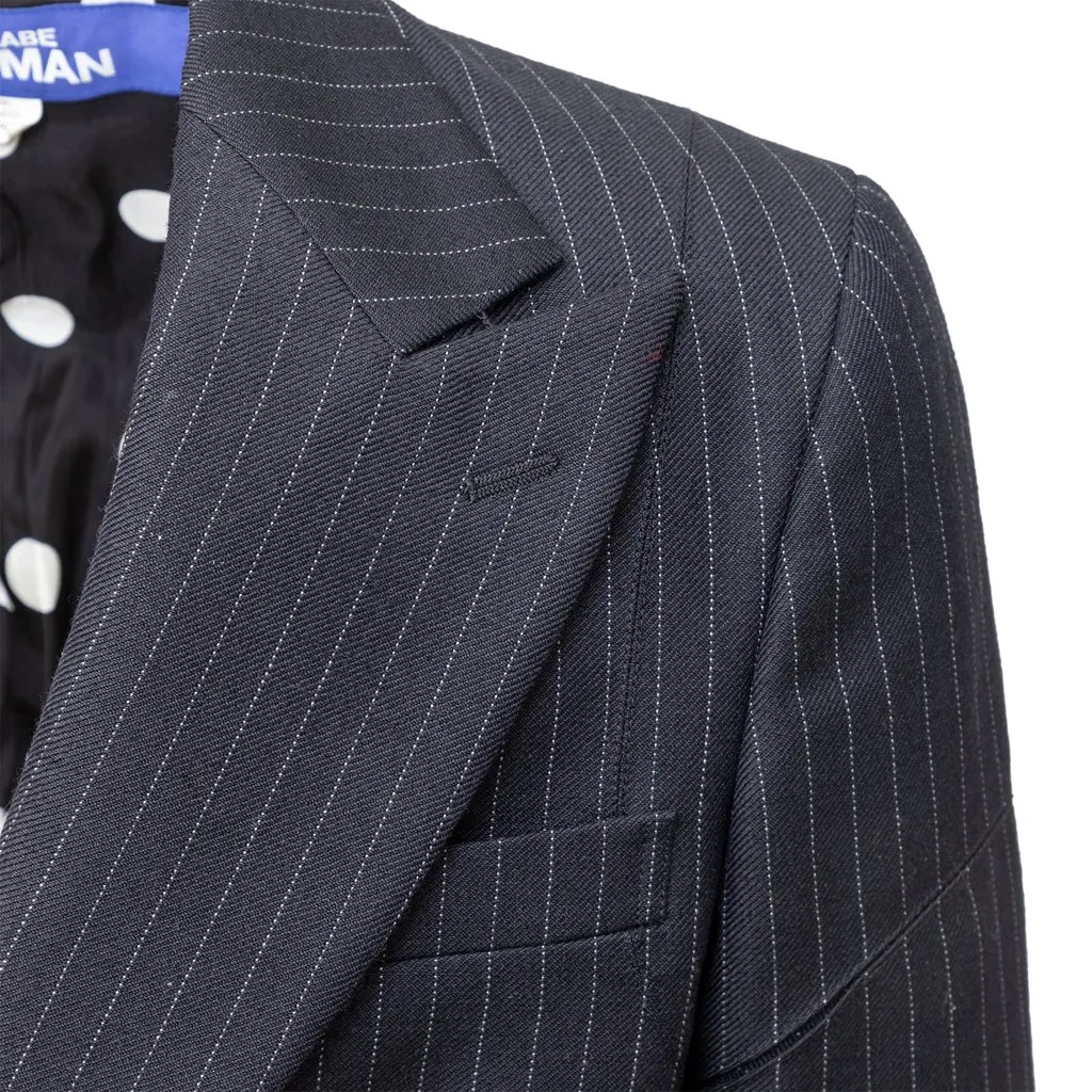 Comme des Garçons X Junya Watanabe Pinstripe Jacket - '00s MultiColor Wool Good - Inside View