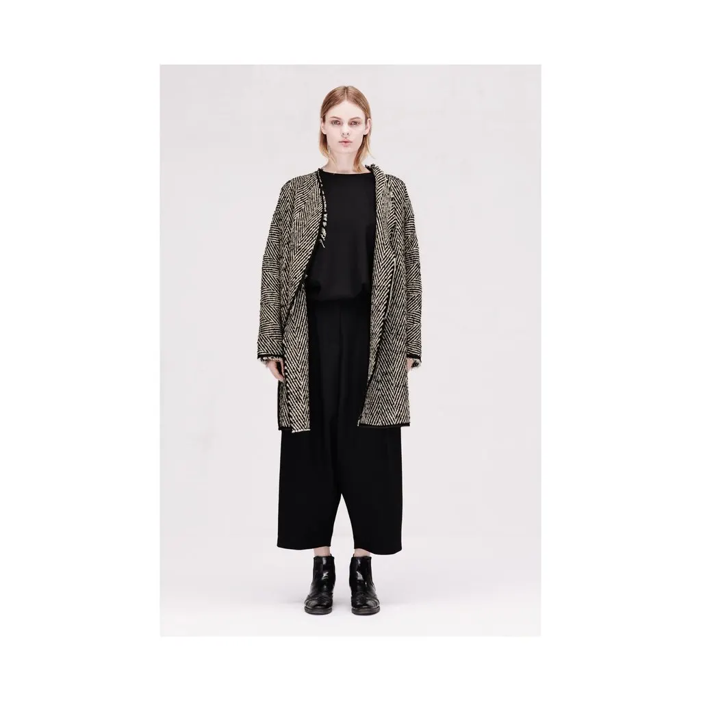 Unsigned Chevron Jacket - '10s Black Wool Good - Back View