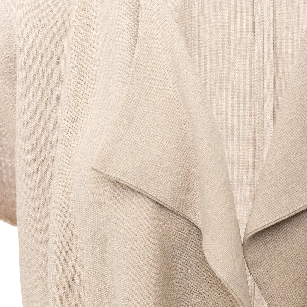 Unsigned Linen Half Sleeve Jacket - '10s Beige Linen Good - Model View